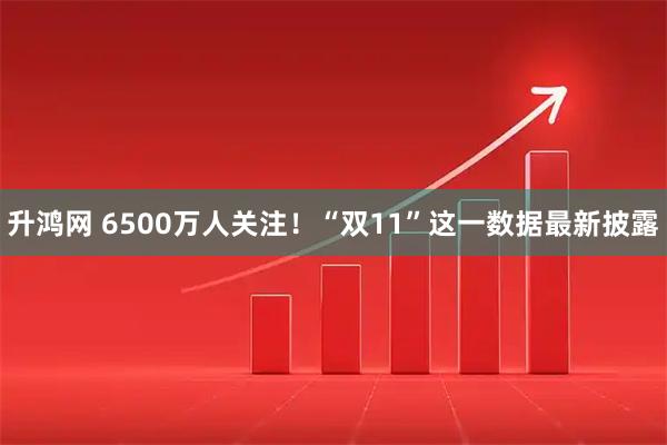 升鸿网 6500万人关注！“双11”这一数据最新披露