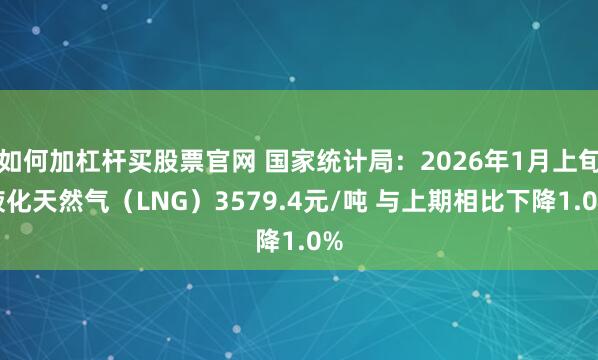 如何加杠杆买股票官网 国家统计局：2026年1月上旬液化天然气（LNG）3579.4元/吨 与上期相比下降1.0%